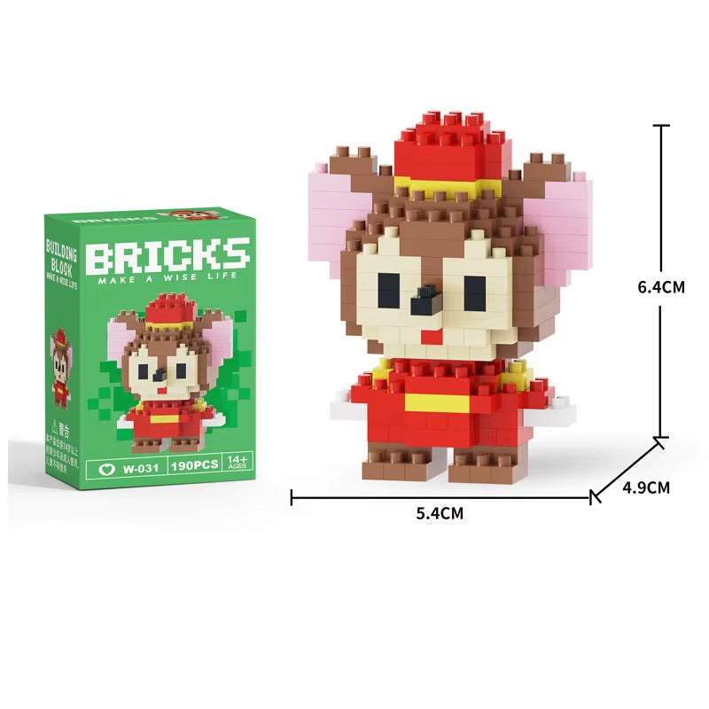 Mini Building Block Figures Collection Set - Collectible Character Construction Toys Ages 5+