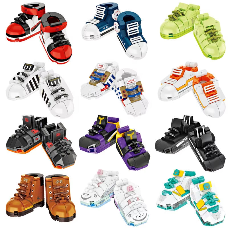 Mini Sports Sneaker Building Blocks Set -  STEM Toy for Kids Ages 6+ - 150+ Pieces Construction Kit