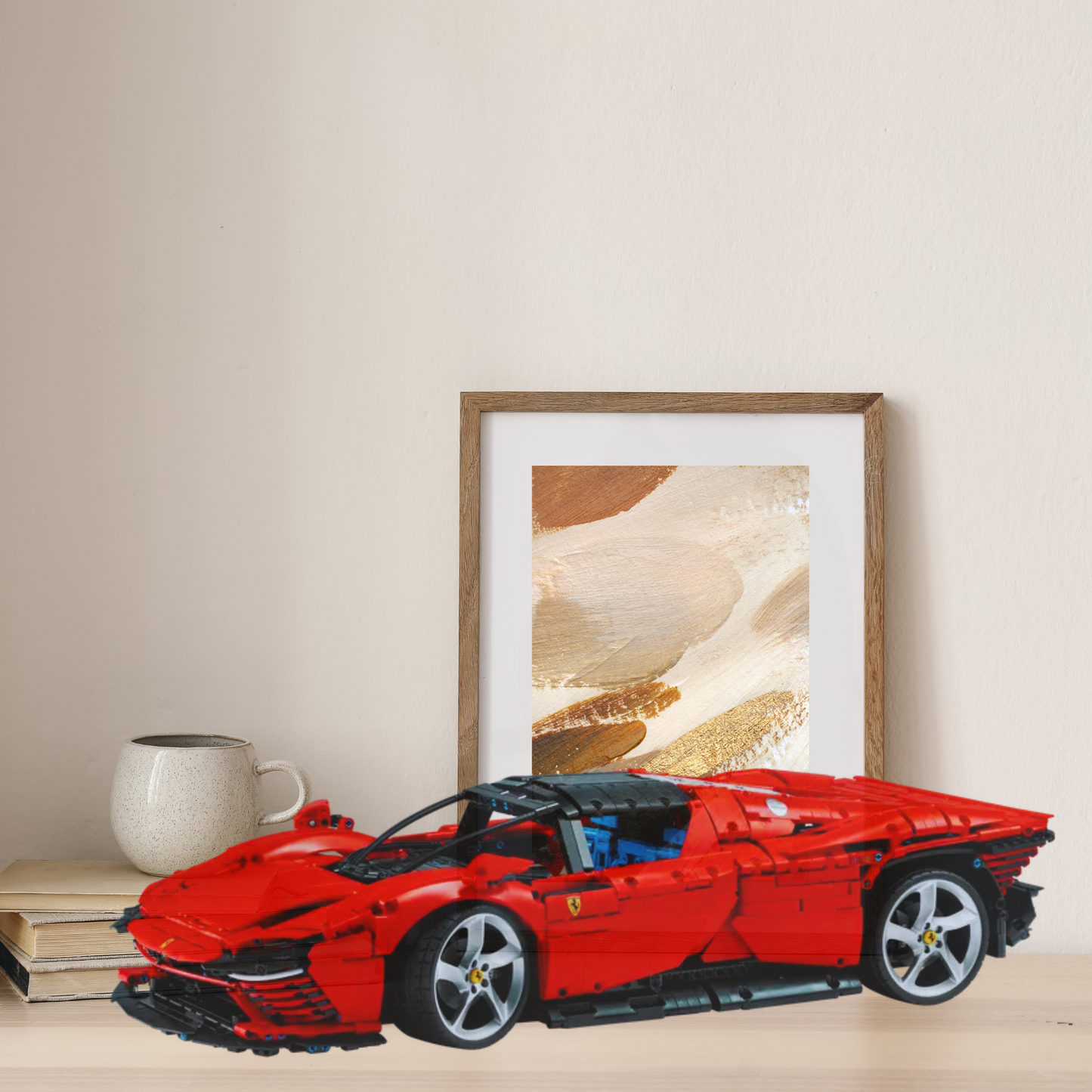 Classic Sports Car Building Set - 3778 Pieces Red Supercar Model Kit for Adults 18+ - Premium Construction Blocks with Working Engine
