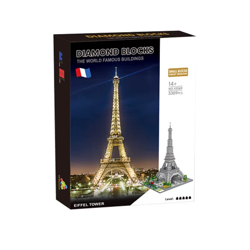 3D Micro Building Blocks Eiffel Tower Model Set -  Architecture Construction Kit Ages 14+