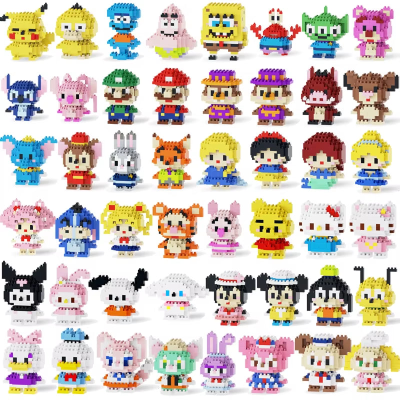 Mini Building Block Figures Collection Set - Collectible Character Construction Toys Ages 5+
