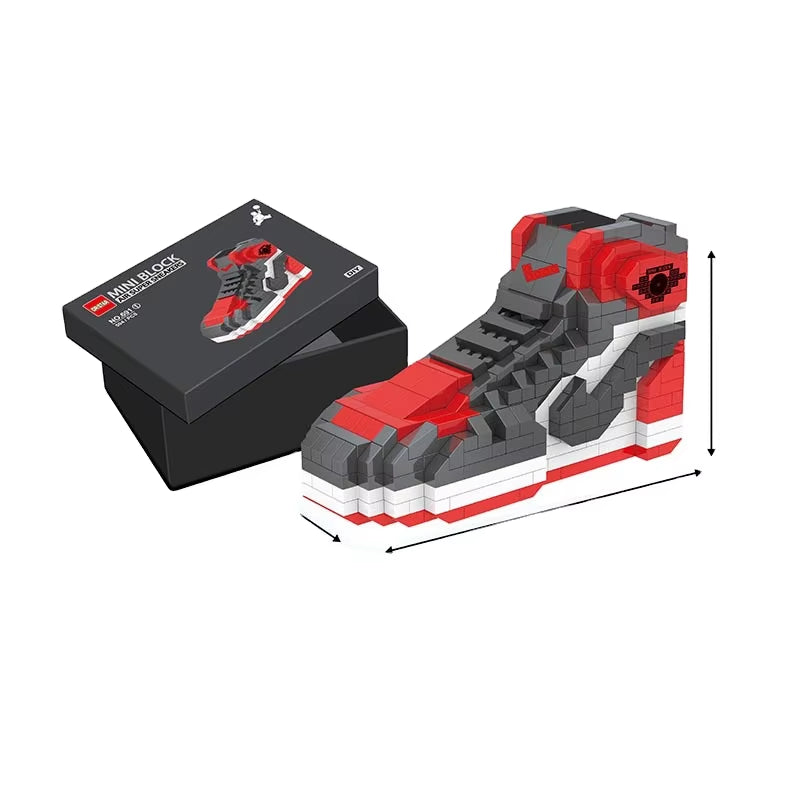 Mini Basketball Shoe Building Blocks Set - DIY Construction Kit Toy for Kids Ages 6+ - Sneaker Model Building Kit