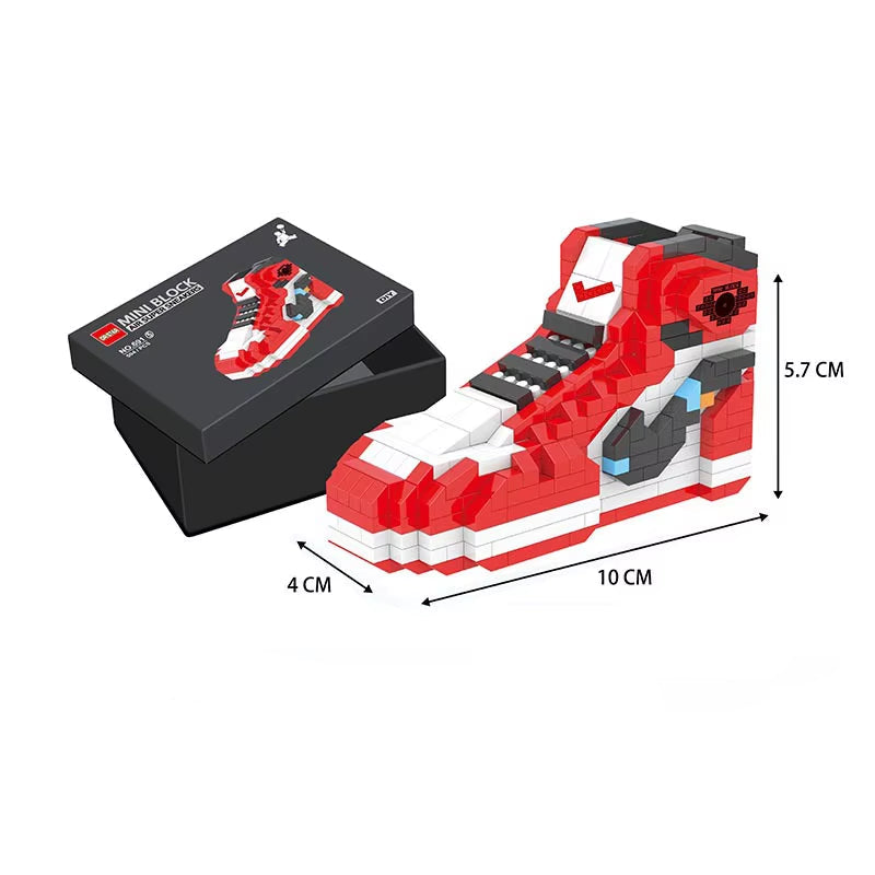 Mini Basketball Shoe Building Blocks Set - DIY Construction Kit Toy for Kids Ages 6+ - Sneaker Model Building Kit