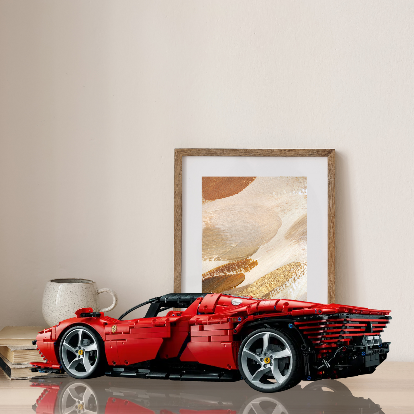 Classic Sports Car Building Set - 3778 Pieces Red Supercar Model Kit for Adults 18+ - Premium Construction Blocks with Working Engine