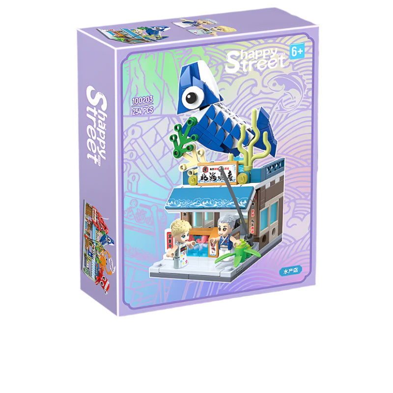 Japanese Takoyaki Shop Building Set - Mini Street View Architecture Model Kit Teens 14+ Authentic Cultural Construction Toy