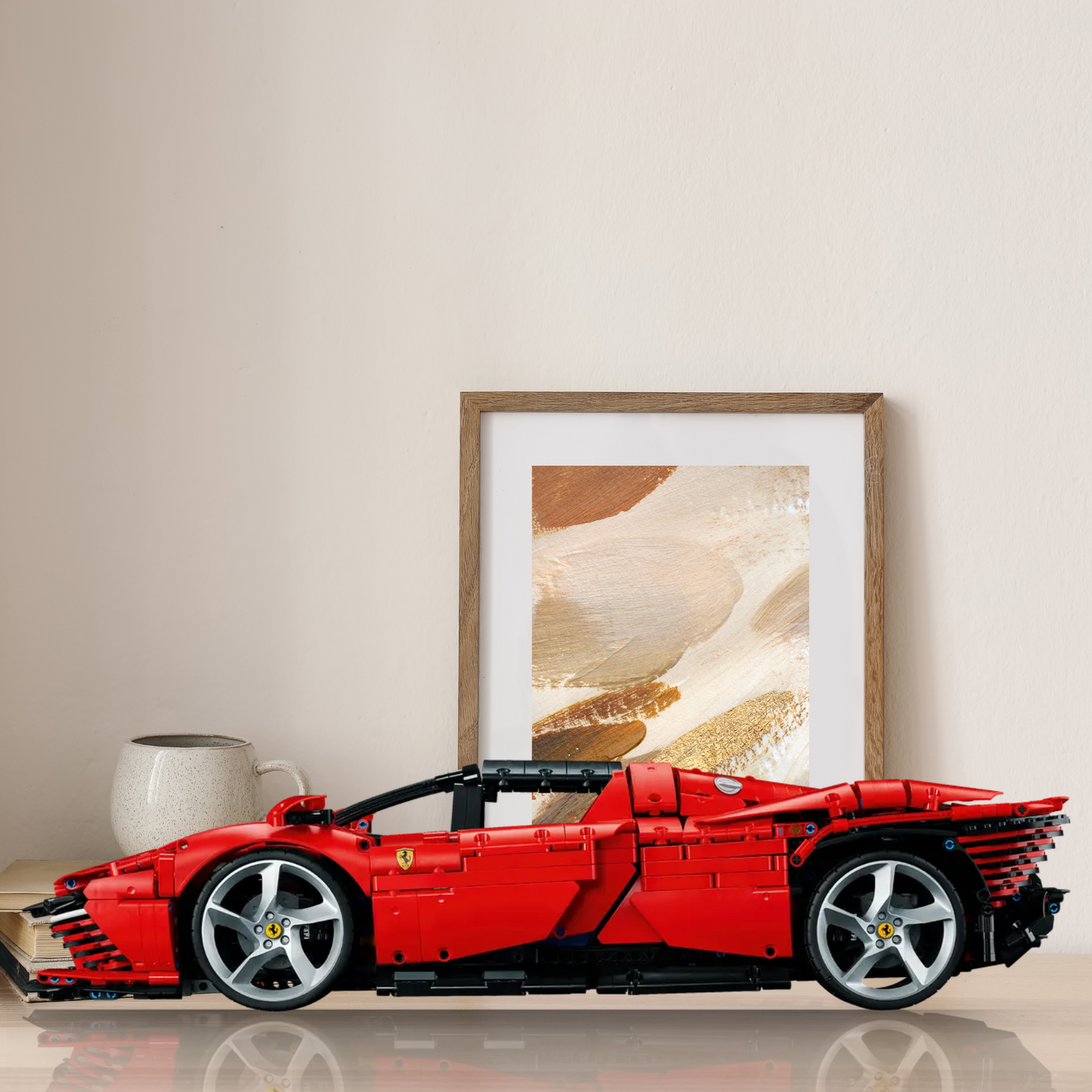 Classic Sports Car Building Set - 3778 Pieces Red Supercar Model Kit for Adults 18+ - Premium Construction Blocks with Working Engine