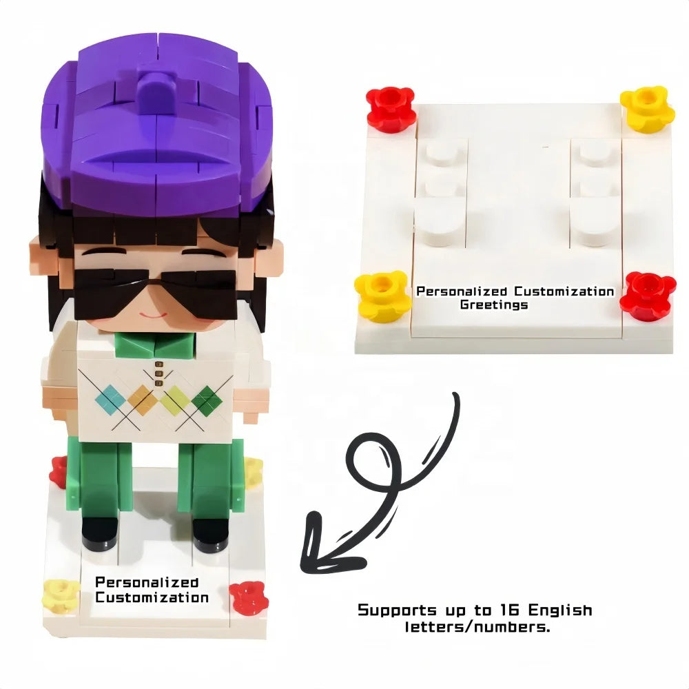 Character Building Block Figure Set -  DIY Assembly Toy - Ages 8+ - 1:12 Scale Model - ABS Plastic Construction Kit