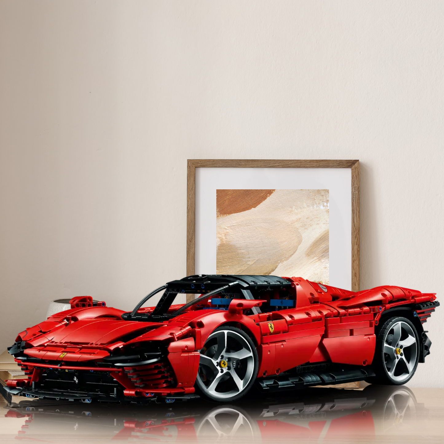 Classic Sports Car Building Set - 3778 Pieces Red Supercar Model Kit for Adults 18+ - Premium Construction Blocks with Working Engine