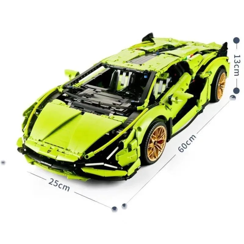 Racing Car Building Block Set - 3696 Piece Advanced Construction Model - 1:8 Scale - Ages 14+ - STEM Kit
