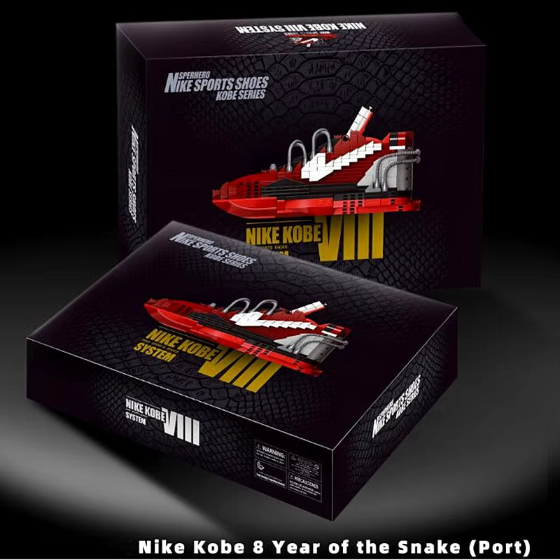 Red Basketball Shoes Building Blocks Set - Sports Sneaker Model Construction Kit Compatible Bricks Ages 6+