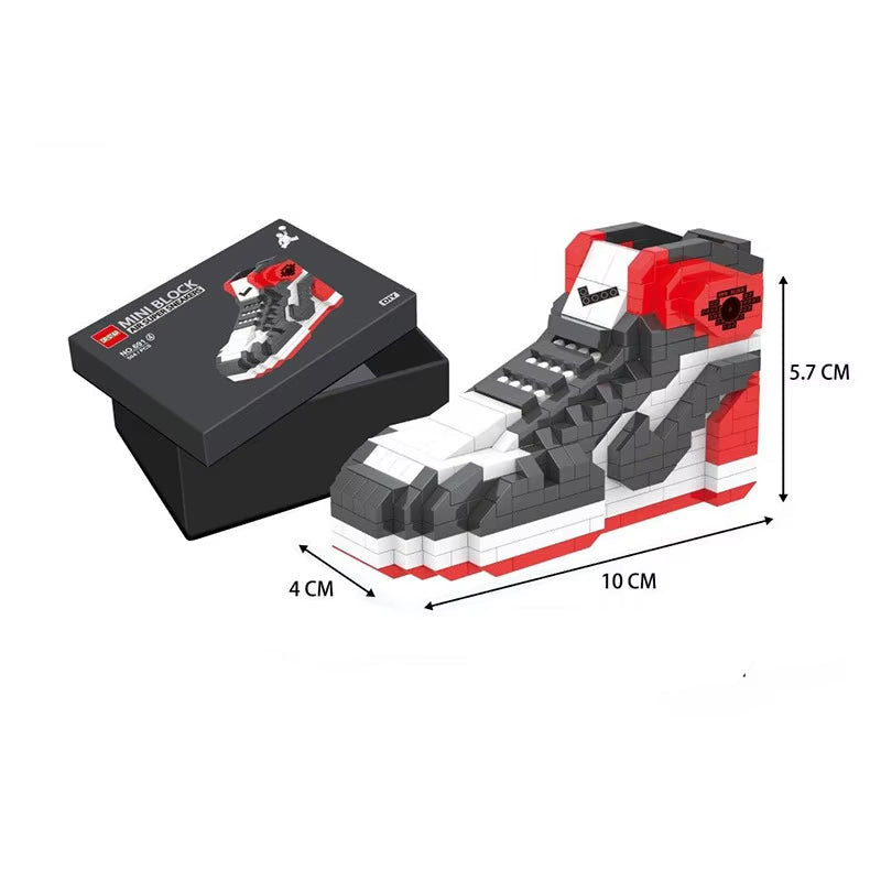 Mini Basketball Shoe Building Blocks Set - DIY Construction Kit Toy for Kids Ages 6+ - Sneaker Model Building Kit