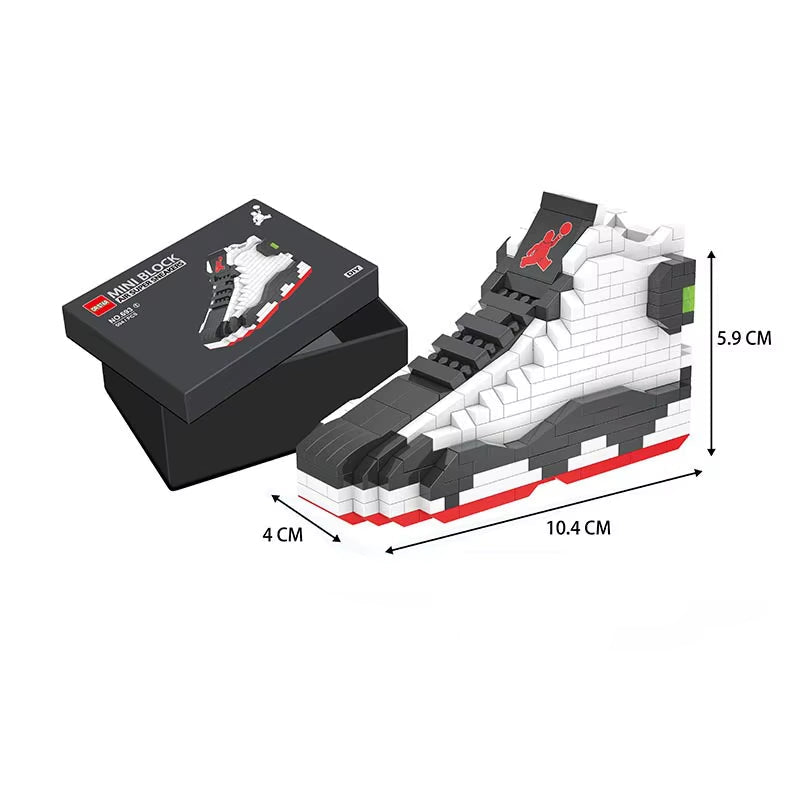 Mini Basketball Shoe Building Blocks Set - DIY Construction Kit Toy for Kids Ages 6+ - Sneaker Model Building Kit