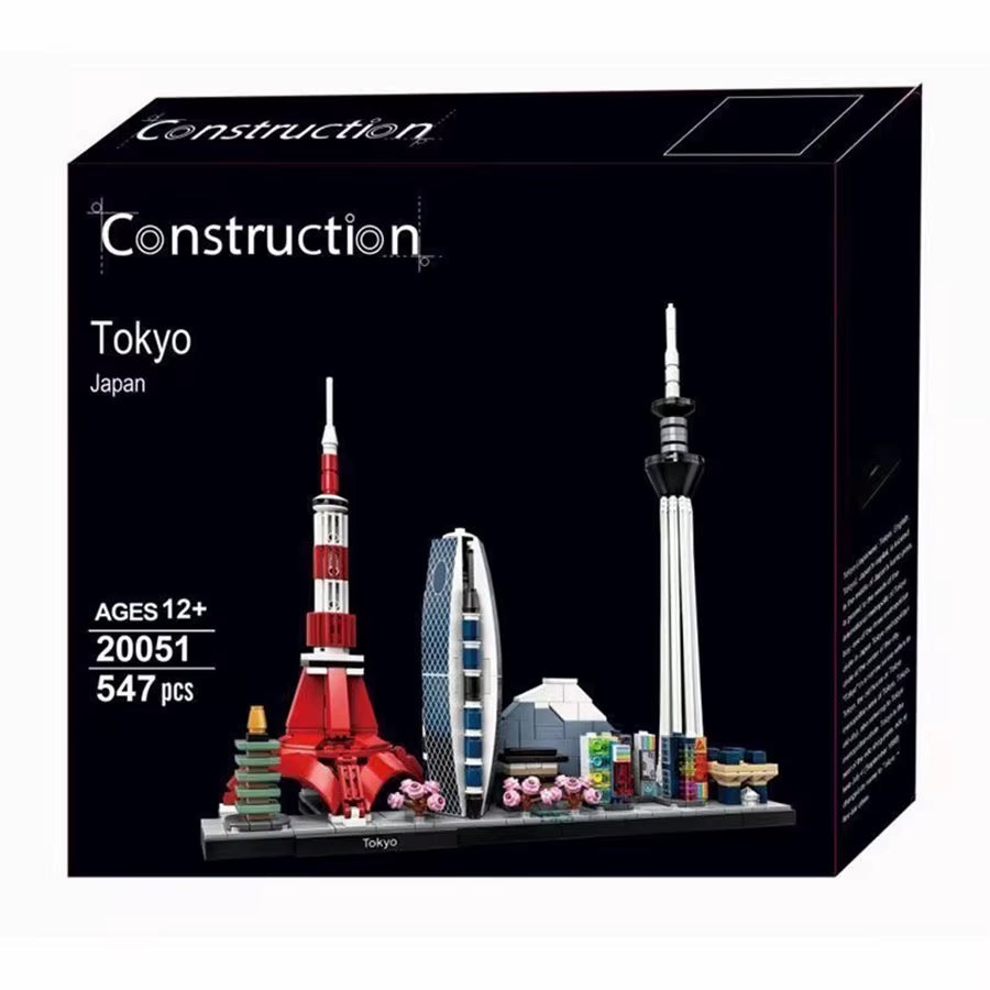 City Skyline Building Blocks Set - Urban Architecture Construction Kit Ages 14+ Desktop Display Model Creative Building Toy