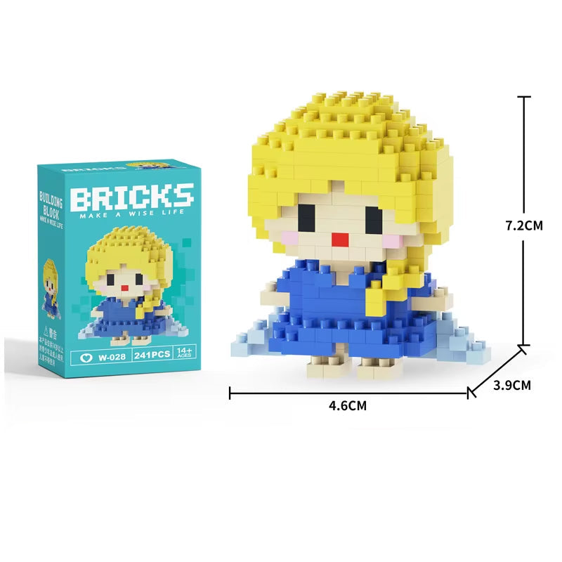 Mini Building Block Figures Collection Set - Collectible Character Construction Toys Ages 5+
