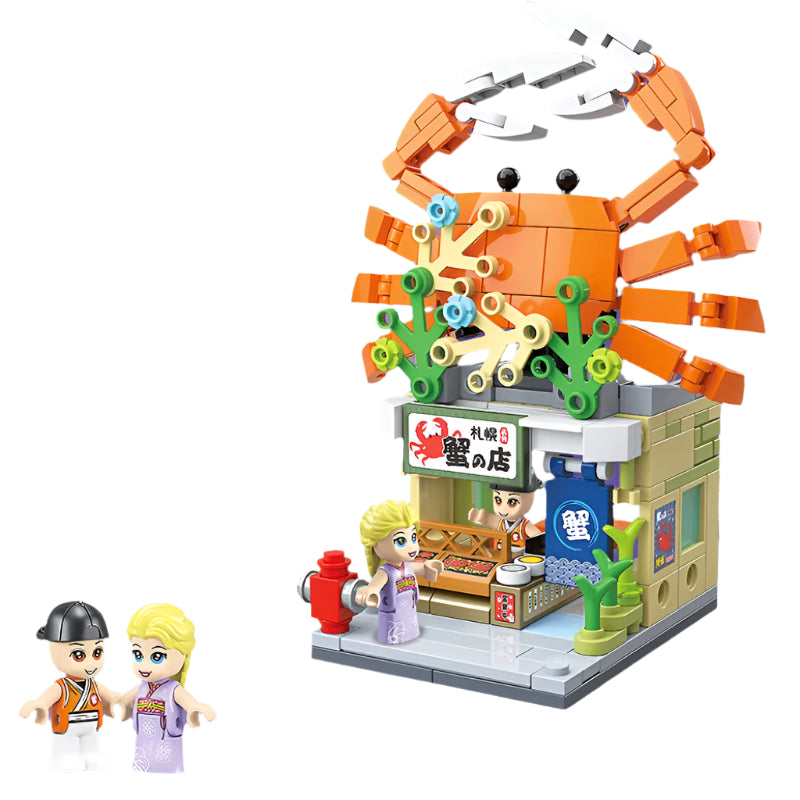 Japanese Takoyaki Shop Building Set - Mini Street View Architecture Model Kit Teens 14+ Authentic Cultural Construction Toy