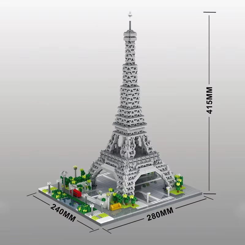 3D Micro Building Blocks Eiffel Tower Model Set -  Architecture Construction Kit Ages 14+