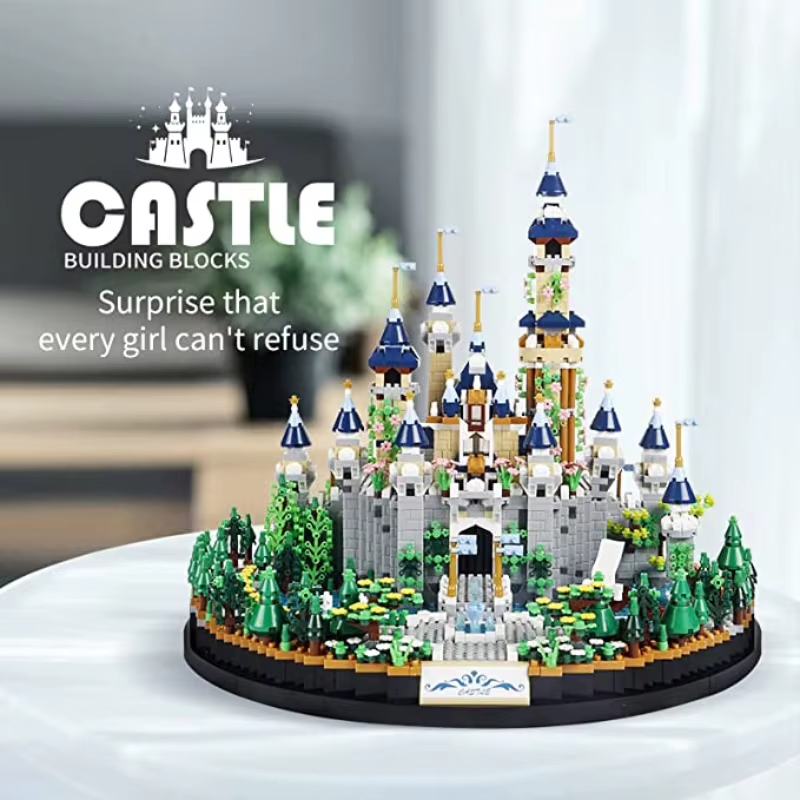 Fairy Tale Castle Micro Bricks Set - Adult Building Kit Intricate Details Premium Architecture Model Collectors 14+
