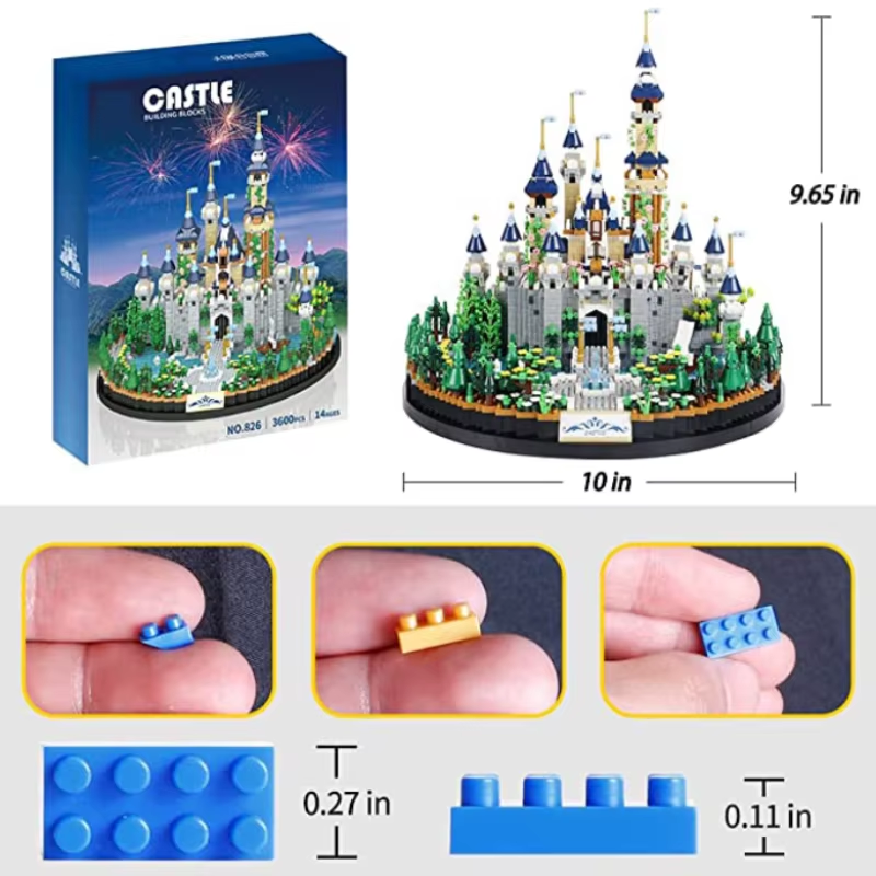 Fairy Tale Castle Micro Bricks Set - Adult Building Kit Intricate Details Premium Architecture Model Collectors 14+