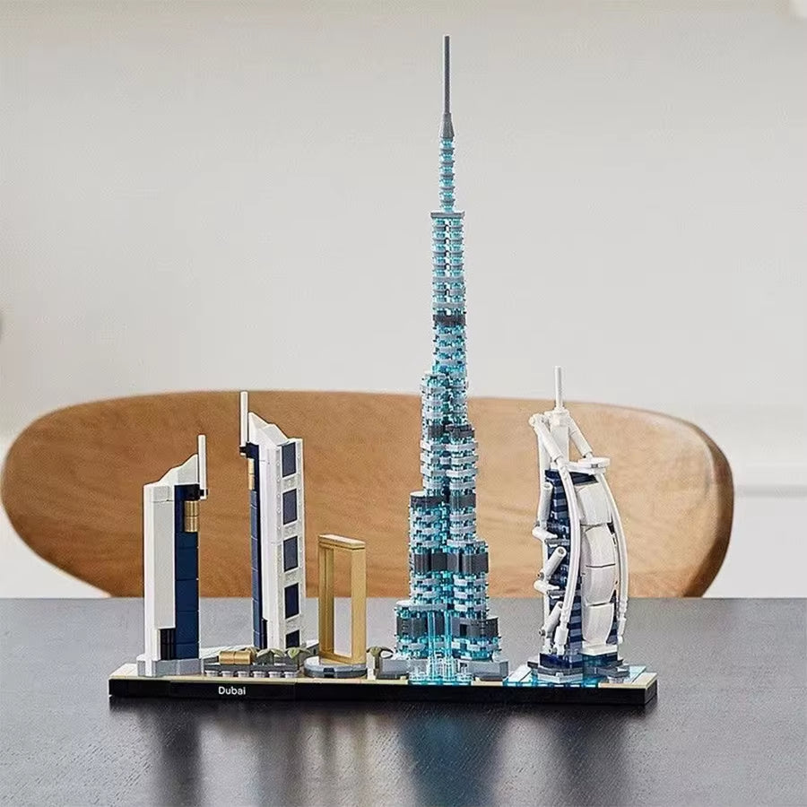 City Skyline Building Blocks Set - Urban Architecture Construction Kit Ages 14+ Desktop Display Model Creative Building Toy