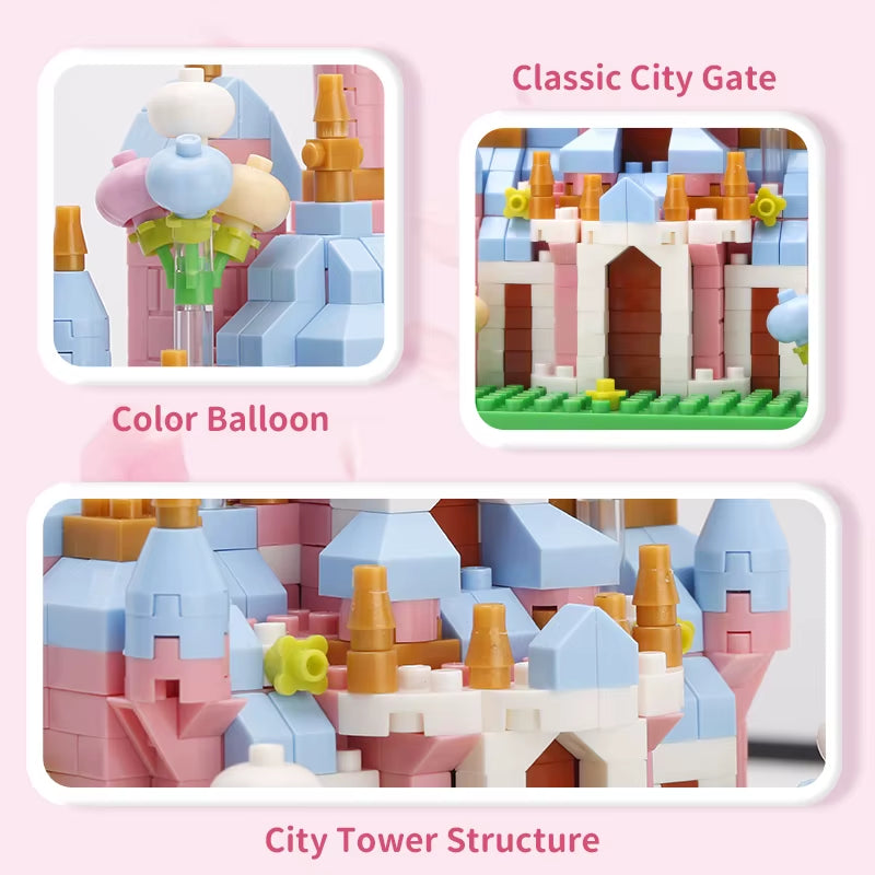Mini Castle Building Blocks Set 556 Pieces - 3D Fairy Tale Palace Construction Toy Kids 6+ DIY Architecture Gift