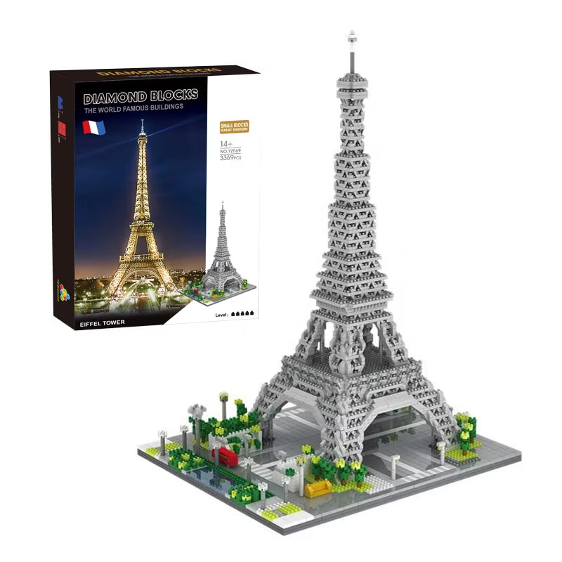 3D Micro Building Blocks Eiffel Tower Model Set -  Architecture Construction Kit Ages 14+