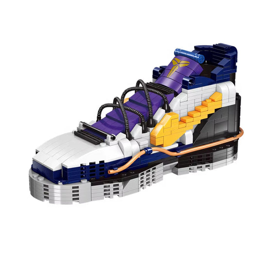 Purple Snake Pattern Basketball Shoe Building Blocks - Sneaker Model Construction Set Ages 8+