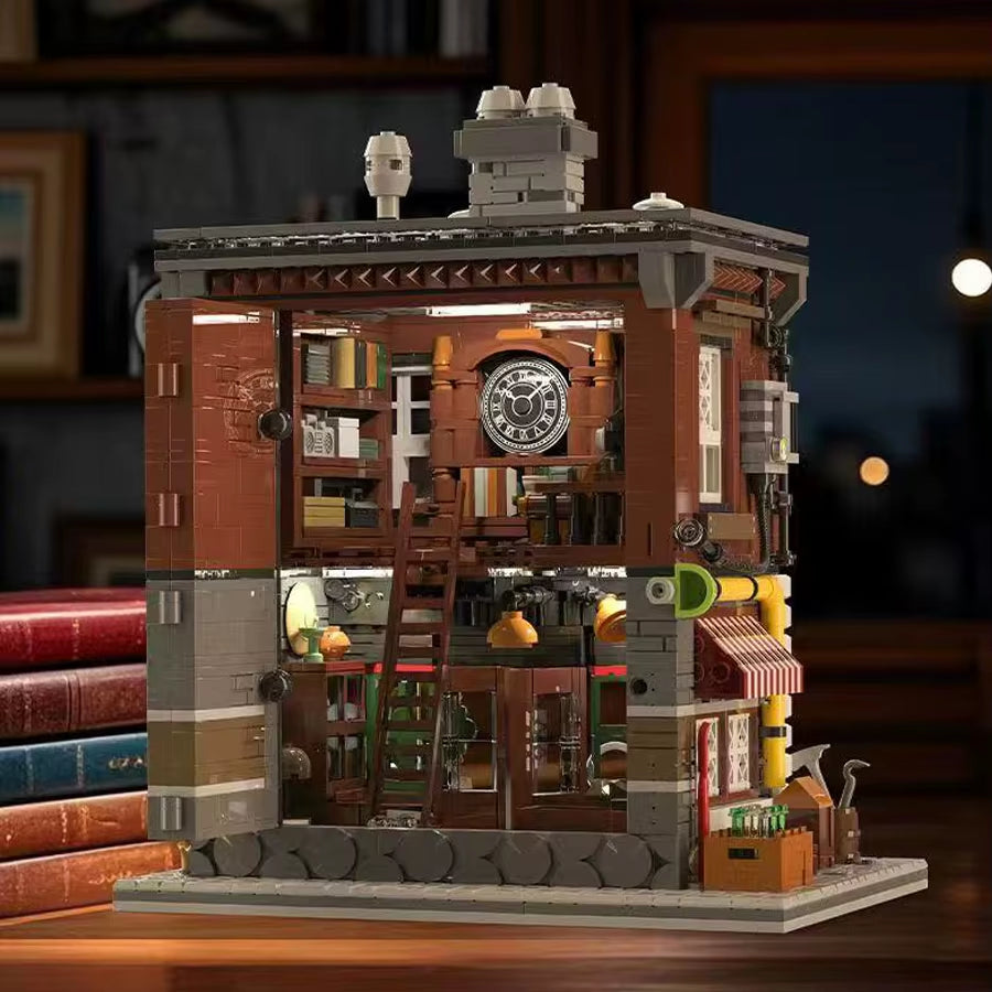 Vintage Antiques Shop Building Set 1950 Pieces - 3D City Block Model Kit Adults Teens 14+ Collectible Architecture Toy