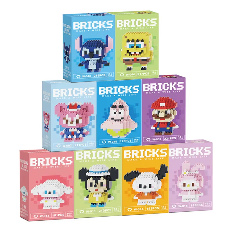 Mini Building Block Figures Collection Set - Collectible Character Construction Toys Ages 5+
