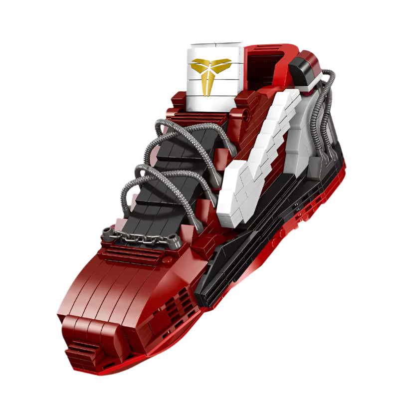 Red Basketball Shoes Building Blocks Set - Sports Sneaker Model Construction Kit Compatible Bricks Ages 6+