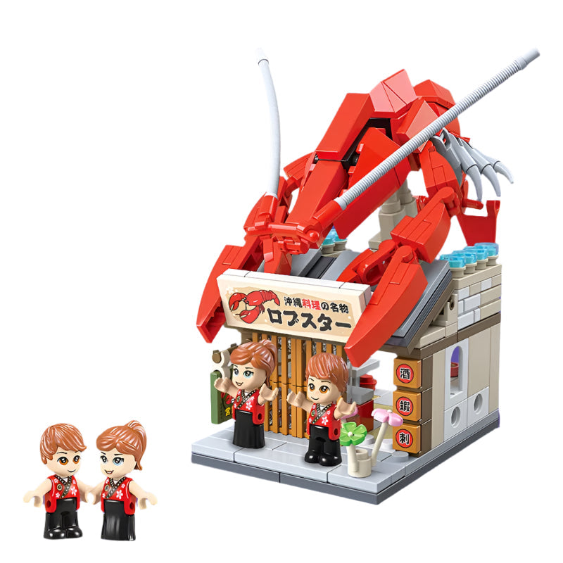 Japanese Takoyaki Shop Building Set - Mini Street View Architecture Model Kit Teens 14+ Authentic Cultural Construction Toy