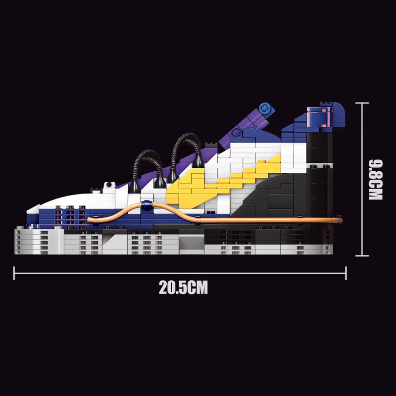 Purple Snake Pattern Basketball Shoe Building Blocks - Sneaker Model Construction Set Ages 8+