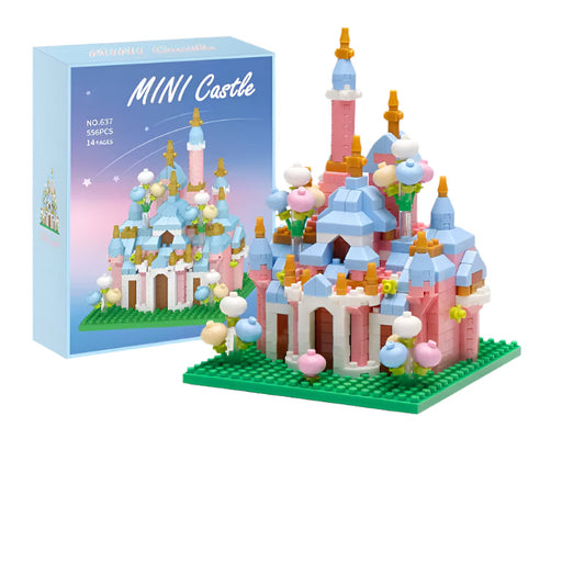Mini Castle Building Blocks Set 556 Pieces - 3D Fairy Tale Palace Construction Toy Kids 6+ DIY Architecture Gift